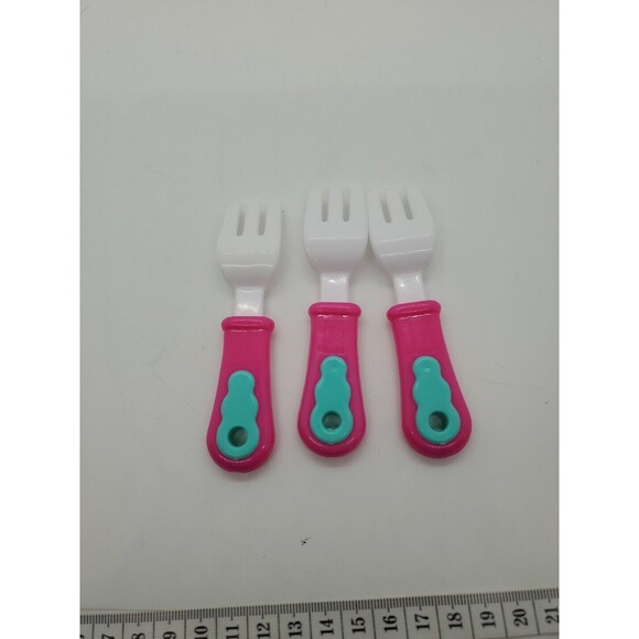 Pretend Play Fork Set Pink Teal Handle Replacement Part Tea Party Unbranded - Picture 5 of 6